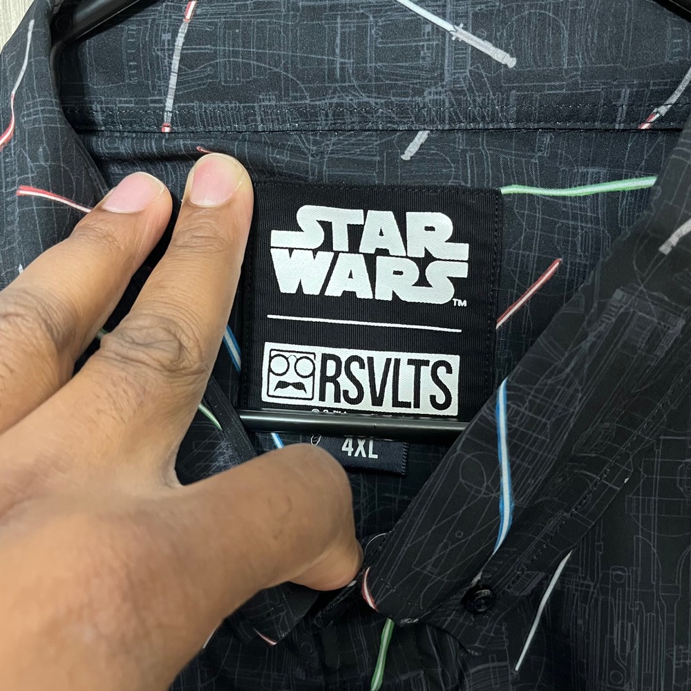 RSVLTS Star Wars Lightsabers Button Up Shirt Kunuflex Mens Size 4XL - Picture 4 of 12